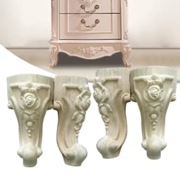 4 pcs 10 x 5.3cm European style solid wood carved furniture foot leg
