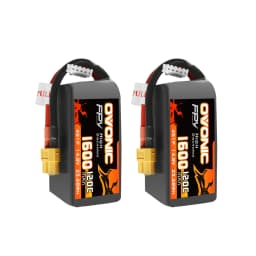 OVONIC 4s Lipo Battery 1600 mAh 120C 14.8V with XT60 Connector for RC FPV Helicopter Aeroplane Quadcopter Hobby Racing (2P