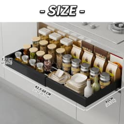 1pcs Expandable Pull Out Cabinet Organizer Adhesive Peel And Stick Slide Out Drawers for Kitchen Cabinets Adjustable Width