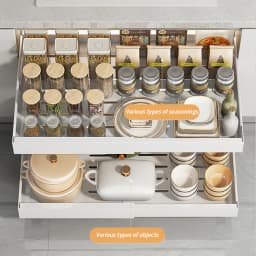 1pcs Expandable Pull Out Cabinet Organizer Adhesive Peel And Stick Slide Out Drawers for Kitchen Cabinets Adjustable Width