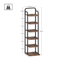 Hzuaneri Vertical Shoe Rack, Shoe Shelves, Wood Shoe Organizer for Closet, Entryway, Shoe Tower for Small Spaces, Free Standing