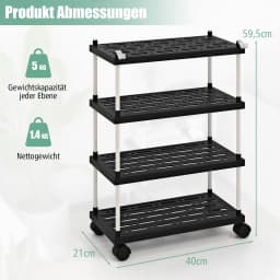 4-level roller trolley niche rack with roller and side hook all purpose trolley kitchen cart serving trolley