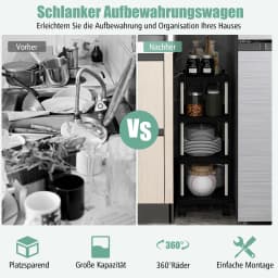 4-level roller trolley niche rack with roller and side hook all purpose trolley kitchen cart serving trolley