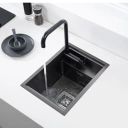 Hidden Dark Gray Kitchen Sink Single Bowl Bar Small Size Sink Stainless Steel Balcony Sink Concealed Kitchen Sink Bar Sink