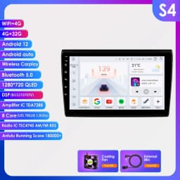 Hizpo 9inch 2Din Android Car Radio for Fiat Bravo 2007 - 2012 Snapdragon 6115 GPS RDS DSP 4G BT SWC Auto CarPlay 360°CAM