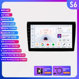 Hizpo 9inch 2Din Android Car Radio for Fiat Bravo 2007 - 2012 Snapdragon 6115 GPS RDS DSP 4G BT SWC Auto CarPlay 360°CAM