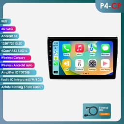 Hizpo 9inch 2Din Android Car Radio for Fiat Bravo 2007 - 2012 Snapdragon 6115 GPS RDS DSP 4G BT SWC Auto CarPlay 360°CAM