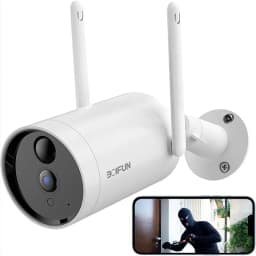 BOIFUN 2K Battery Security Camera Outdoor Wireless with AI Detection, WiFi Home CCTV Camera System, Siren Floodlight Alarm,IP66