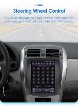 9.7inch 2 DIN Android 13 Car Radio for Toyota Corolla E140/150 2006-2013 Multimedia Stereo Vertical Screen Carplay 360 Camera