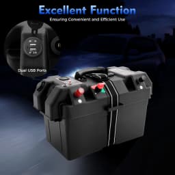 Motor Smart Battery Box, Multi Functional Battery Box, Smart Battery Box for Cars&Yachts&Campers&Emergency Power Supplies