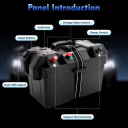 Motor Smart Battery Box, Multi Functional Battery Box, Smart Battery Box for Cars&Yachts&Campers&Emergency Power Supplies