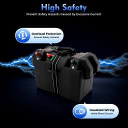 Motor Smart Battery Box, Multi Functional Battery Box, Smart Battery Box for Cars&Yachts&Campers&Emergency Power Supplies