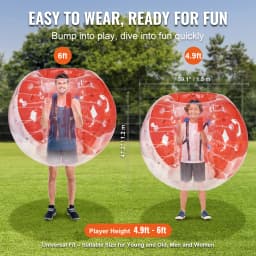 SucceBuy 5FT/1.5M Inflatable Bumper Ball BBody Bubble Zorb Ball for Teen & Adult Body Bubble Soccer Ball PVC Hamster Bubble Ball