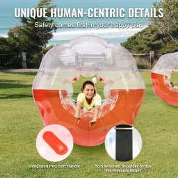 SucceBuy 5FT/1.5M Inflatable Bumper Ball BBody Bubble Zorb Ball for Teen & Adult Body Bubble Soccer Ball PVC Hamster Bubble Ball