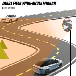 60cm Convex Mirror for Garage, Road Traffic Safety Mirror,130° Wide Angle for Blind Spot,Parking Assistant, Panoramic Mirror.