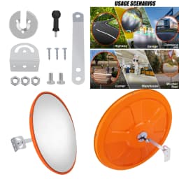 60cm Convex Mirror for Garage, Road Traffic Safety Mirror,130° Wide Angle for Blind Spot,Parking Assistant, Panoramic Mirror.