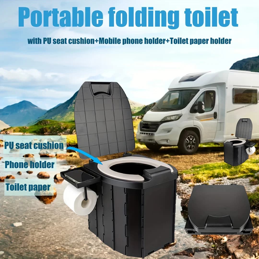 Folding Toilet Outdoor Closestool Portable Collapsible AntiOdor Storage Box Car Toilet Adult SelfDriving Travel Emergency Toilet