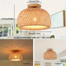 Handcrafted Bamboo Vine Chandelier | Tropical Style CE 220V E27 Base | Indoor Outdoor Home Decor