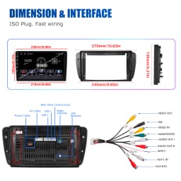 ESSGOO Android 14 2DIN Car Stereo Radio 9" Display For Seat Ibiza IV 6J 09-13 Apple Carplay Android Auto GPS Navi BT FM RDS Wifi