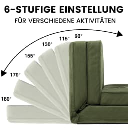 COMHOMA Sofa Couch Sleeping Couch Small Bed 2ER Mini Bed Sofa 6-Step Adjustable Backrest, living room, Bedroom