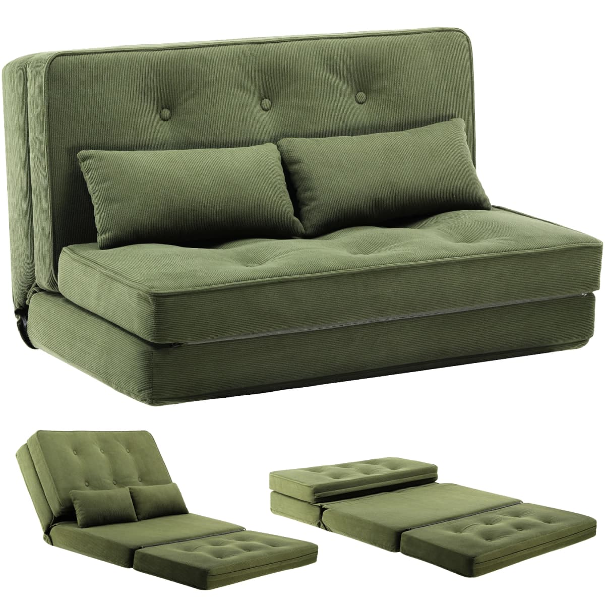 COMHOMA Sofa Couch Sleeping Couch Small Bed 2ER Mini Bed Sofa 6-Step Adjustable Backrest, living room, Bedroom