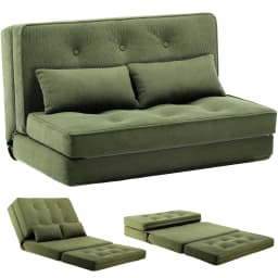 COMHOMA Sofa Couch Sleeping Couch Small Bed 2ER Mini Bed Sofa 6-Step Adjustable Backrest, living room, Bedroom