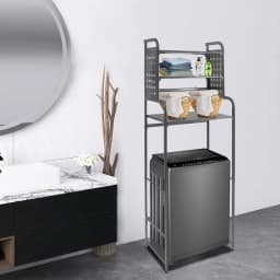 Adjustable Laundry Room Shelf Rust-Resistant Expandable Dryer Storage Rack Laundry Room Storage for Balconies/Bathrooms/Kitchens