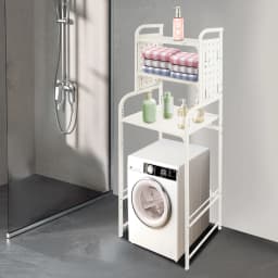 Adjustable Laundry Room Shelf Rust-Resistant Expandable Dryer Storage Rack Laundry Room Storage for Balconies/Bathrooms/Kitchens