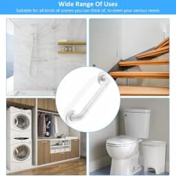 Non-Slip Stainless Steel Grab Bar, 35cm, Bathroom & Toilet Safety Handrail for Elderly, Kids, and Pregnant Women