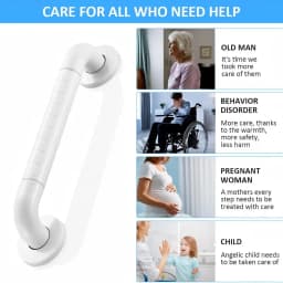 Non-Slip Stainless Steel Grab Bar, 35cm, Bathroom & Toilet Safety Handrail for Elderly, Kids, and Pregnant Women