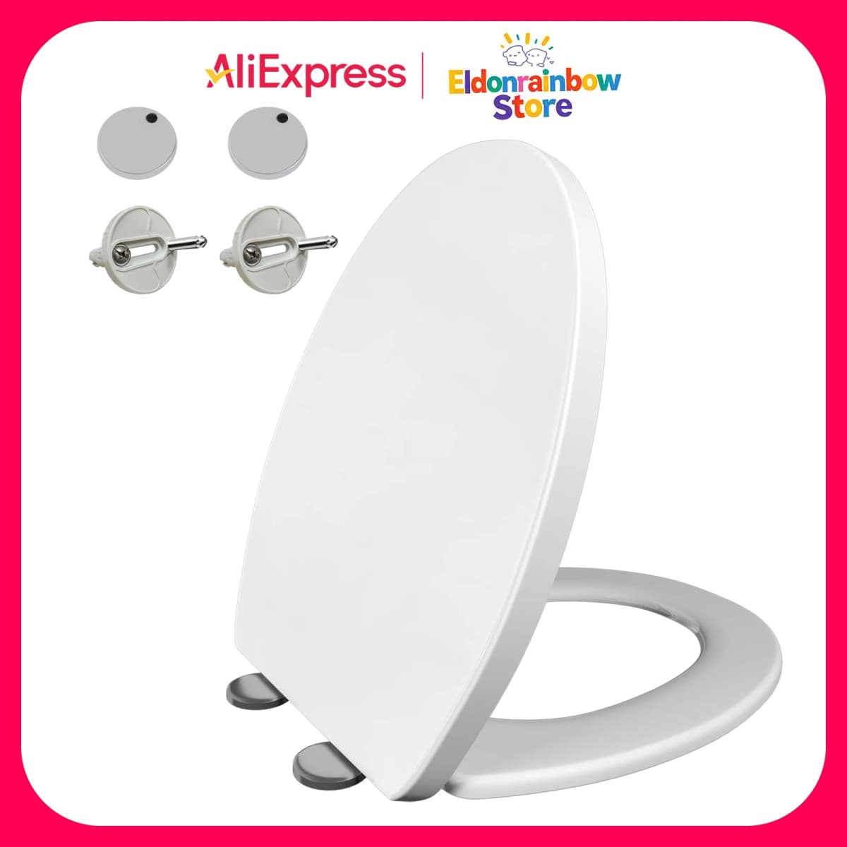 O-Shaped Toilet Seat Slow Close Quiet Lid Practical Handy Thickened Durable for Both Adults Children Safety Bathroom Accessories