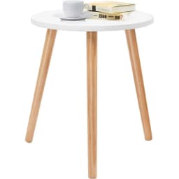 Coffee Table Side Table Dining Table Kitchen Table Bedside Table Wood White for Living Room Bedroom and Balcony 40 x 40 x 48 cm