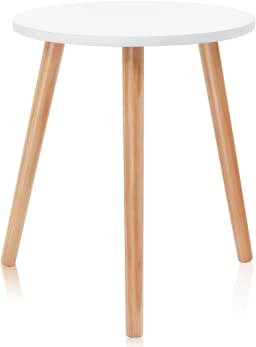 Coffee Table Side Table Dining Table Kitchen Table Bedside Table Wood White for Living Room Bedroom and Balcony 40 x 40 x 48 cm