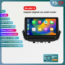 Hizpo Android Car Radio Multimedia Video Player for Renault Laguna 2 2001-2007 2 Din GPS Navigation Stereo Carplay 8 Core 8+128G
