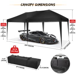 3x6m Canopy Folding Gazebo Pop Up Party Tent With 6 Sidewalls For Wedding Backyard Outdoor Commercial Canopy Event Tent ﻿