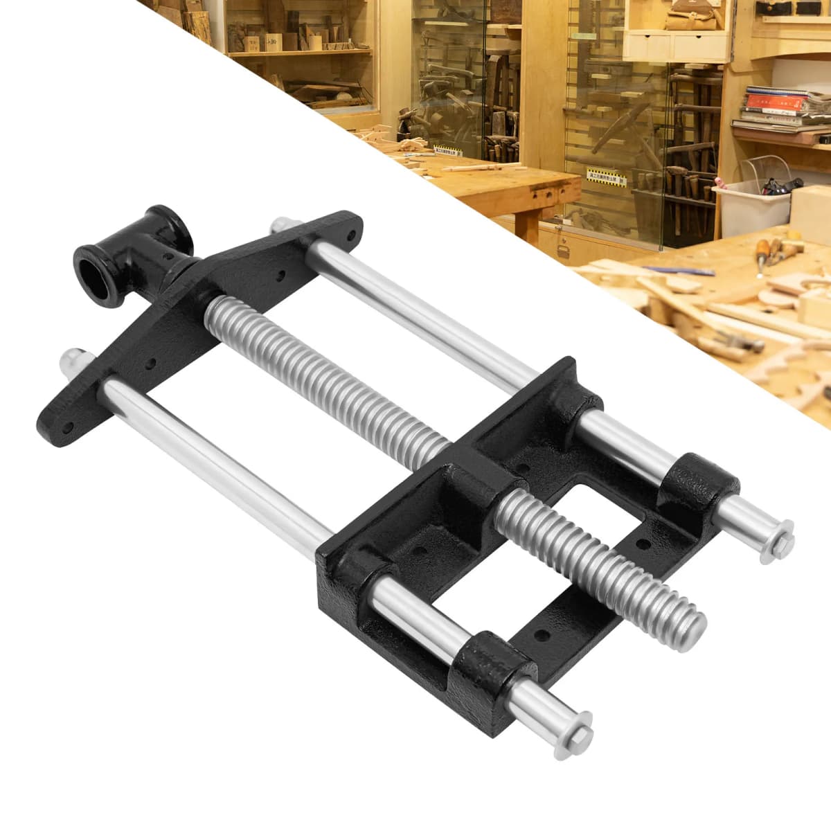 9-Inch Guide Bar Woodworking Wood Vise Front Pliers Vise Clip Drill Press DIY Assistant for Carving and Metalworking