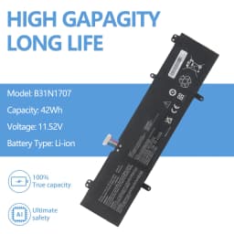 Oyomba Batteria per laptop B31N1707 compatibile con ASUS VivoBook S14 S410UQ S410UN S41OUN S4100V S4100VN S4200U X411UA X411UF