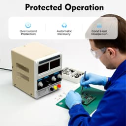 Adjustable DC Power Supply 0-15V 0.6-2A Precision Voltage & Current Stabilizer w/Knob Control For Electronics Repair Testing