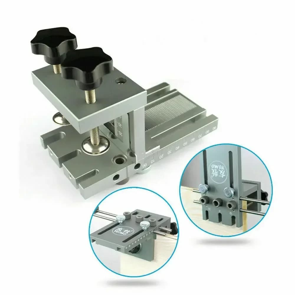 Dowel Jig Drilling Jig Guide Kit 6/8/10mm Hole Size Adjustable Aluminium Alloy