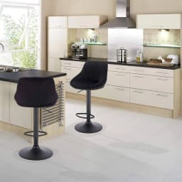 2-piece bar stool set, kitchen stool, upholstered bar stool, swivel bar stool height adjustable 85-105 cm, velvet seat, metal ba