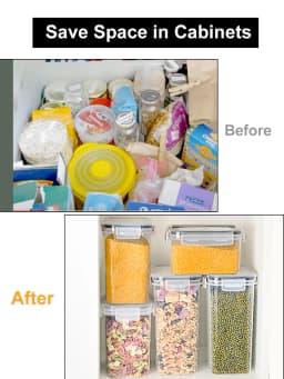 25pcs Airtight Kitchen Grain Storage Organizer Food Jars Household Large Tank Plastic Moisture-resistant Storage Box Spice Jars