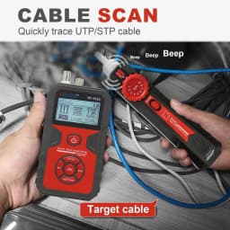 NOYAFA NF-858C Network Cable Tester Digital Cable Tracker with VFL Measure Cable Length Anti-Interference Cable Finder