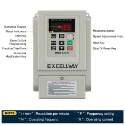 2.2/4KW 220V PWM Control Inverter 1 Phase Input 3 Phase Output Inverter Variable Frequency Converter by EXCELLWAY