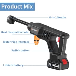 30Bar Cordless High Pressure Cleaner Washer Spray Water Gun Car Wash Pressure Cleaning Machine For Car Garden Floor Pet Cleaning