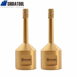 SHDIATOOL 2Pcs Dia 6mm Diamond Drill Bits M14 Thread Hole Saw Dry Drilling Porcelain Stoneware Ceramic Tile Bit Angle Grinder