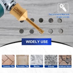 SHDIATOOL 2Pcs Dia 6mm Diamond Drill Bits M14 Thread Hole Saw Dry Drilling Porcelain Stoneware Ceramic Tile Bit Angle Grinder