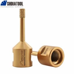 SHDIATOOL 2Pcs Dia 6mm Diamond Drill Bits M14 Thread Hole Saw Dry Drilling Porcelain Stoneware Ceramic Tile Bit Angle Grinder