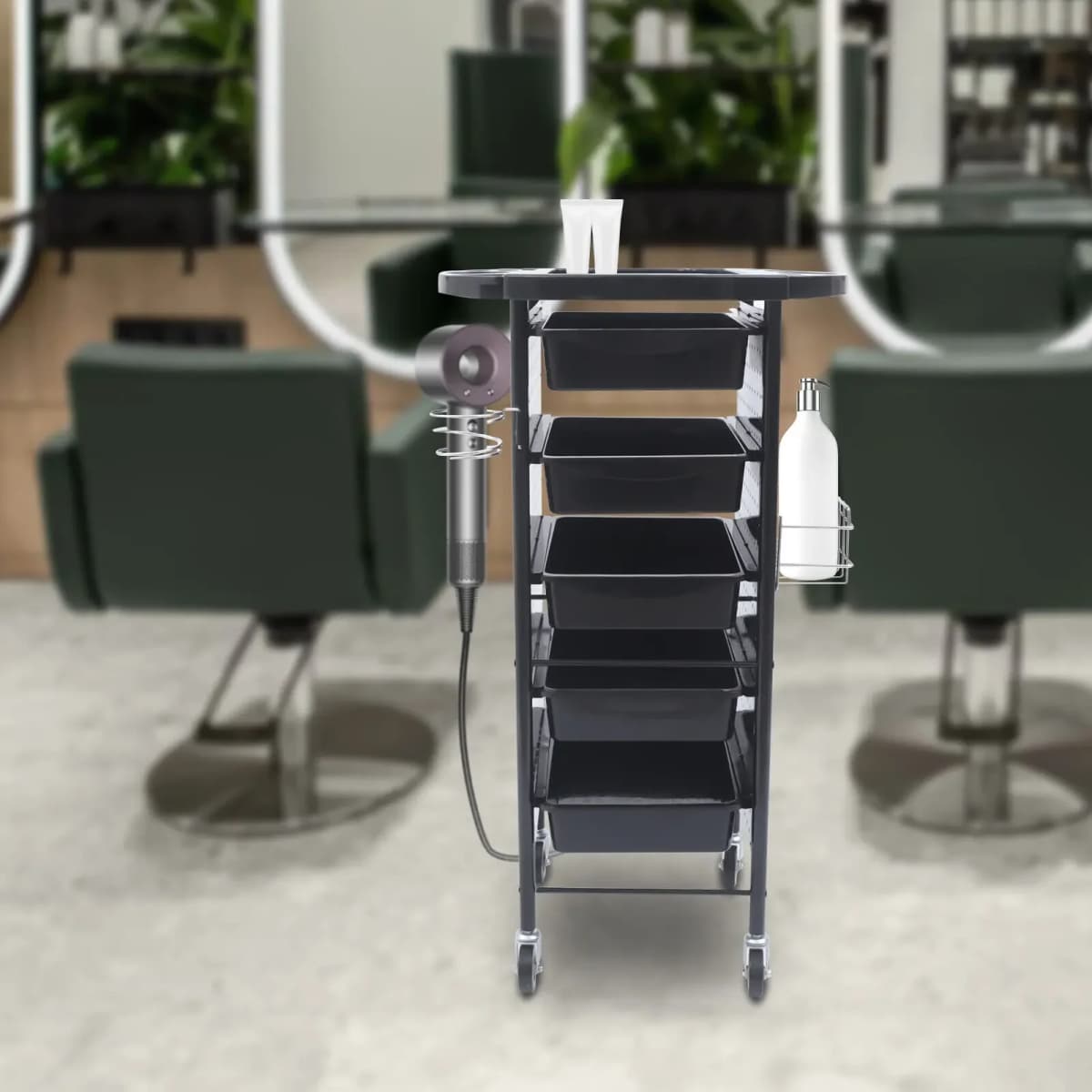 6 Levels Salon Hairdressing Trolley On Wheels With 5 Drawers 37.4*20.9*17.3inch