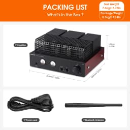 Nobsound DA7 HiFi Bluetooth Tube Amplifier Stereo Audio Amp w/ VU Meters USB DAC