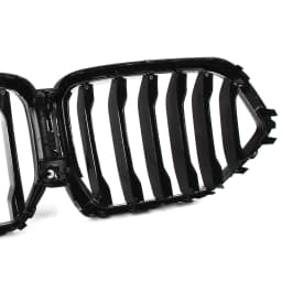 Replacement for BMW X6 G06 M60i LCI 2024-On Front Bumper Racing Grills Single Line Kidney Grille Glossy Black Auto Accessories